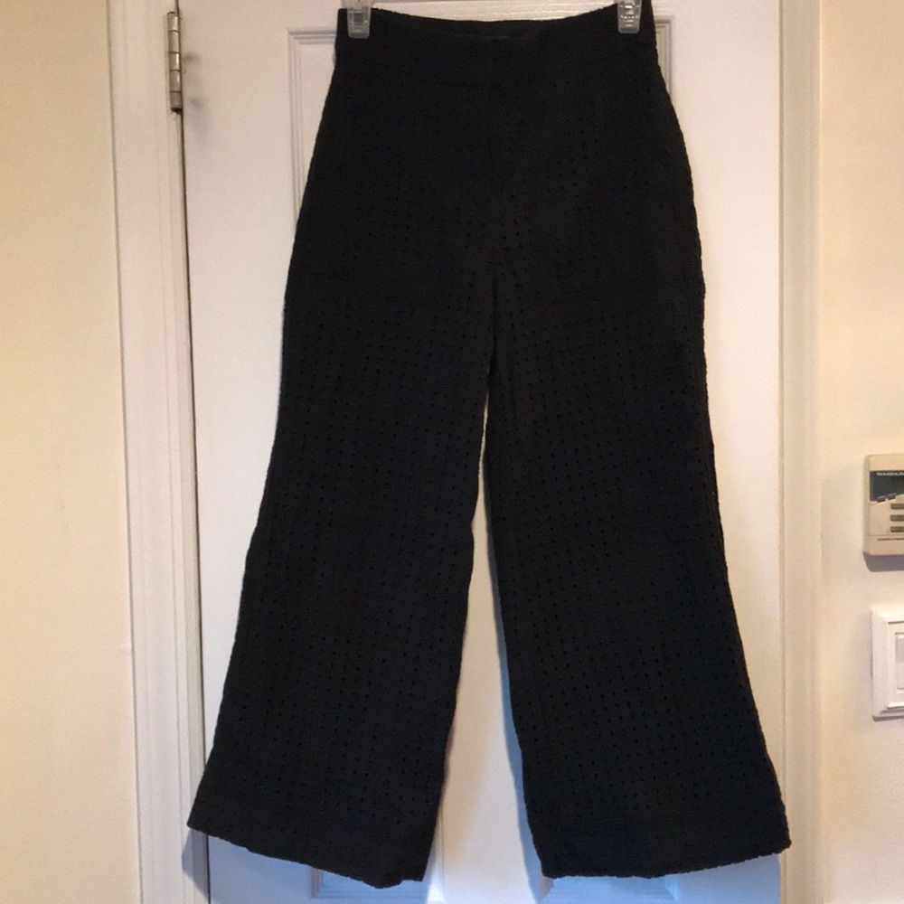 High waisted wide leg crop pant